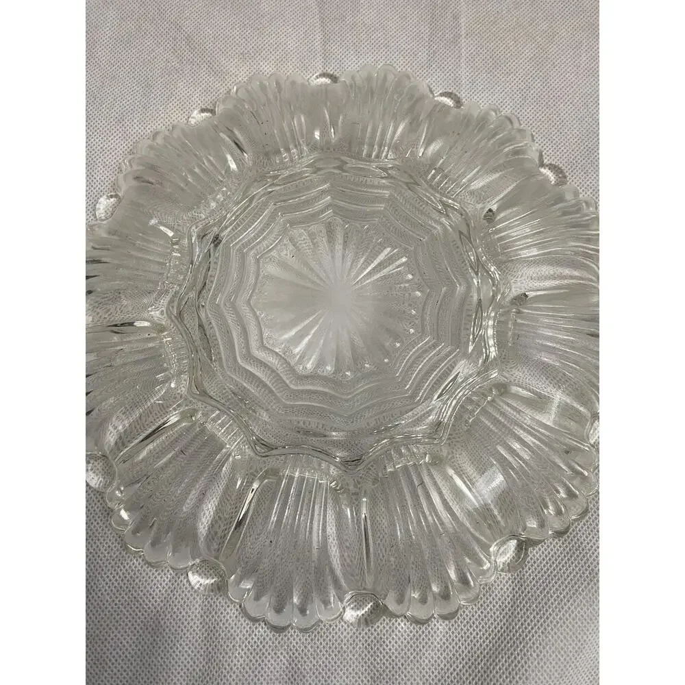 Deviled Egg Oyster Platter vintage ‎ 10x10x1